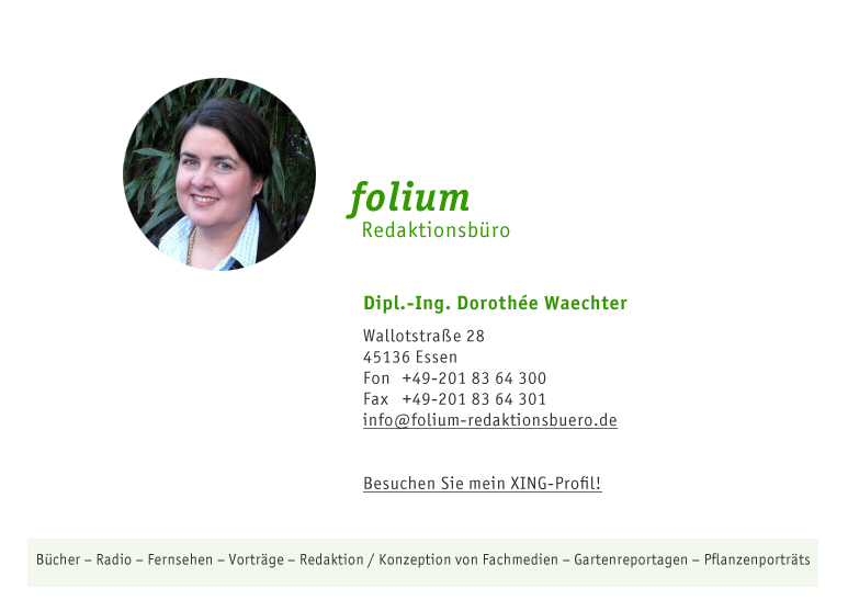 Web-Visitenkarte folium Redaktionsbüro